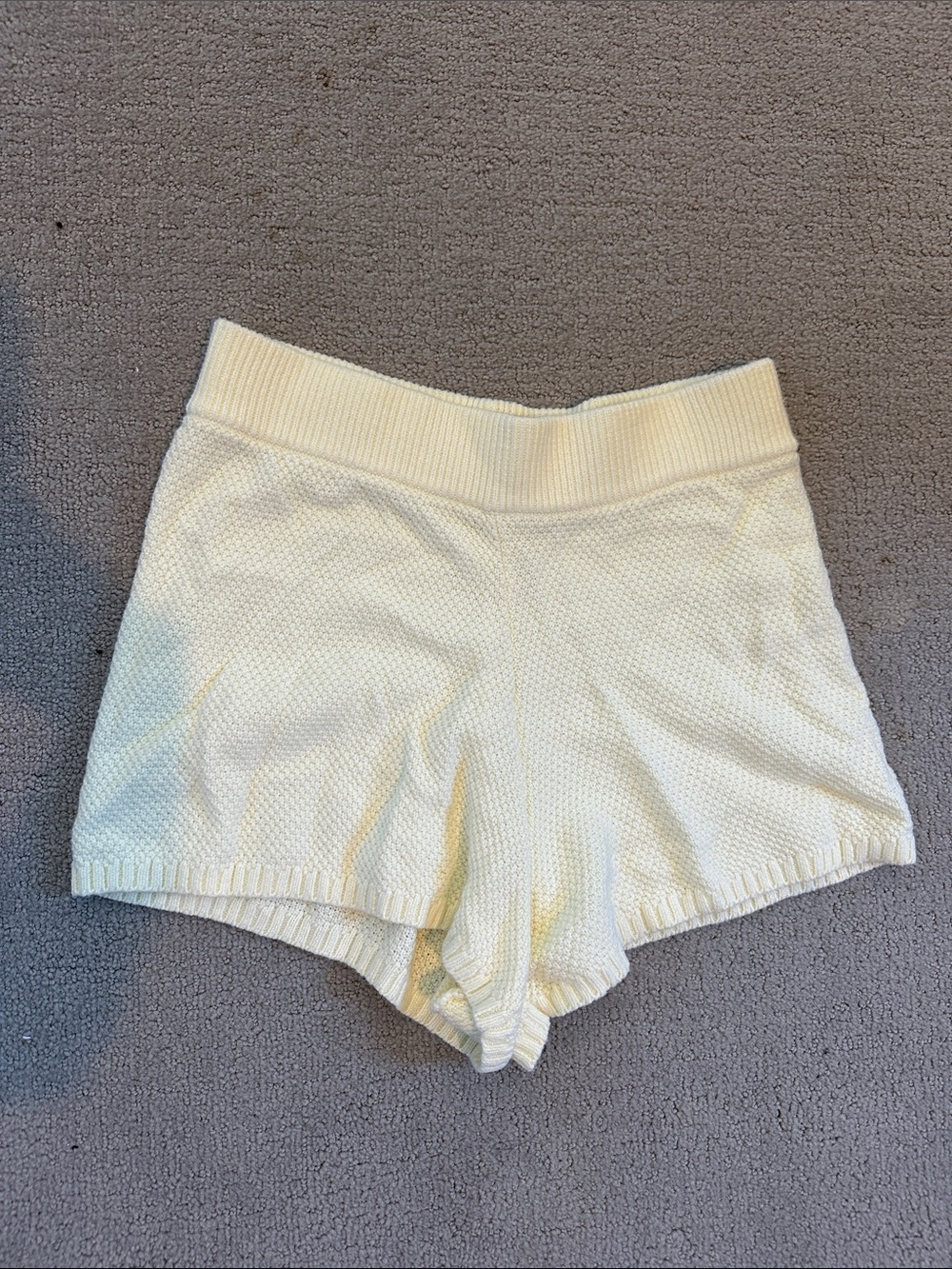Butter Yellow Knit Women's Shorts